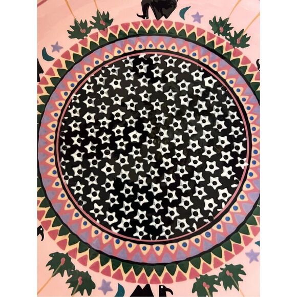 Denise Ford ‘91 Lead Free Ceramic Stunning Pink Hand Painted Signed Platter 17” - Picture 7 of 9